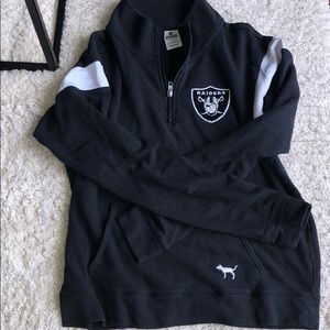 Raiders PINK quarter zip sweatshirt